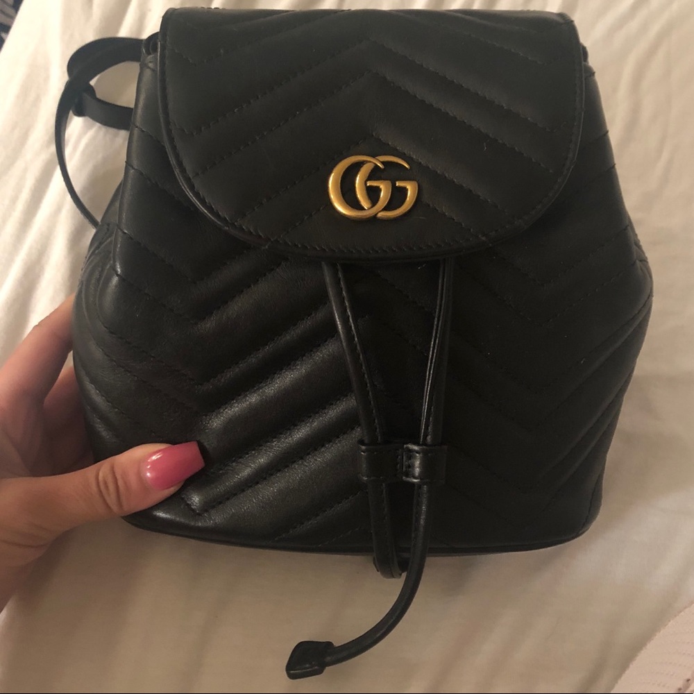 Gucci Black GG Mormont Matelassé Backpack Handbag - Picture 2 of 8